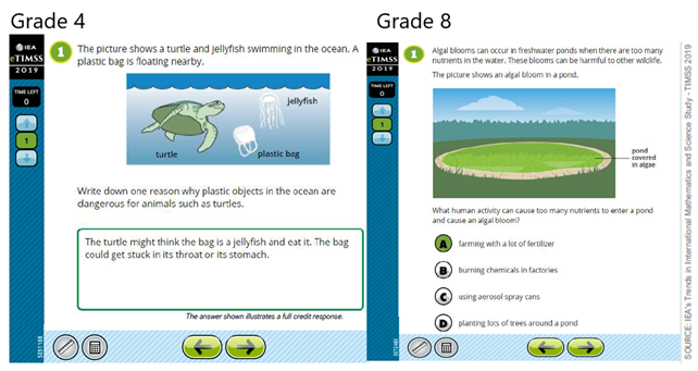 Image of two Environment Items added to the TIMSS 2019 assessment. Picture credit: Boston College