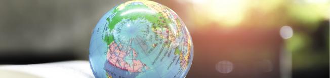 Globe on text book