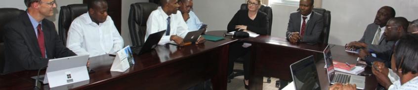 Oliver Neuschmidt presenting to the Ministry of Education in Haiti
