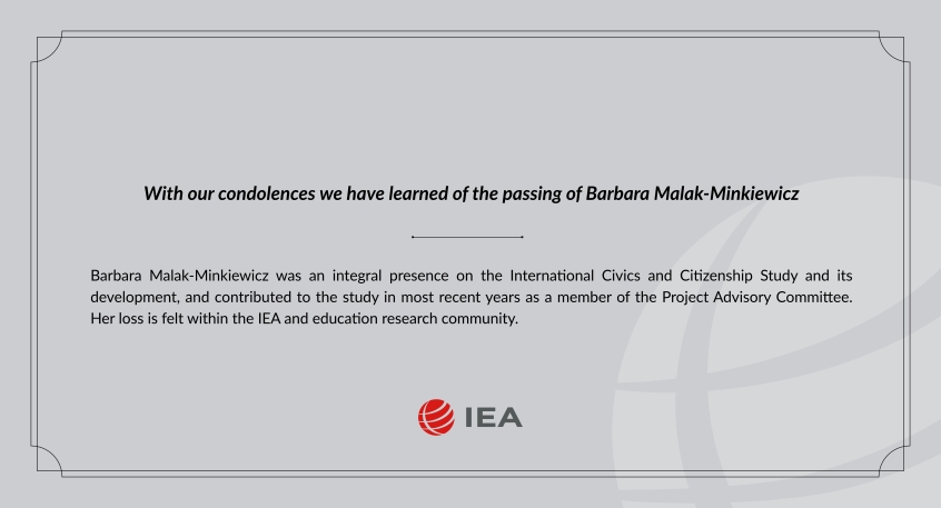 Grey background, IEA logo, black text