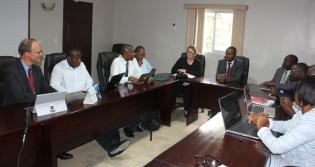 Oliver Neuschmidt presenting to the Ministry of Education in Haiti